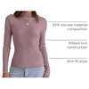image:imageZESICA Womens 2025 Fall Long Sleeve Turtleneck T Shirt Ribbed Knit Sweater Slim Fit Basic Casual Tee TopsTaro
