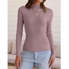 image:imageZESICA Womens 2025 Fall Long Sleeve Turtleneck T Shirt Ribbed Knit Sweater Slim Fit Basic Casual Tee TopsTaro