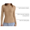 image:imageZESICA Womens 2025 Fall Long Sleeve Turtleneck T Shirt Ribbed Knit Sweater Slim Fit Basic Casual Tee TopsToffee
