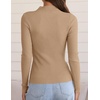 image:imageZESICA Womens 2025 Fall Long Sleeve Turtleneck T Shirt Ribbed Knit Sweater Slim Fit Basic Casual Tee TopsToffee