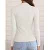 image:imageZESICA Womens 2025 Fall Long Sleeve Turtleneck T Shirt Ribbed Knit Sweater Slim Fit Basic Casual Tee TopsWhite
