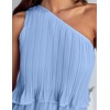 image:imageZESICA Womens 2025 Summer Sleeveless Mini Dress Boho One Shoulder Ruffle Tiered Layered Flowy A Line DressesLightblue