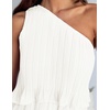 image:imageZESICA Womens 2025 Summer Sleeveless Mini Dress Boho One Shoulder Ruffle Tiered Layered Flowy A Line DressesWhite