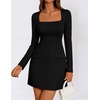 image:imageZESICA Womens 2026 Fall Elegant Long Sleeve Bodycon Mini DressBlack