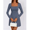 image:imageZESICA Womens 2026 Fall Elegant Long Sleeve Bodycon Mini DressDusty Blue