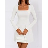 image:imageZESICA Womens 2026 Fall Elegant Long Sleeve Bodycon Mini DressWhite