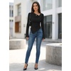 image:imageZESICA Womens 2026 Fall Long Sleeve Asymmetrical Y2K Going Out TopsBlack