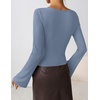 image:imageZESICA Womens 2026 Fall Long Sleeve Asymmetrical Y2K Going Out TopsBlue