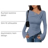 image:imageZESICA Womens 2026 Fall Long Sleeve Asymmetrical Y2K Going Out TopsBlue
