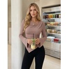 image:imageZESICA Womens 2026 Fall Long Sleeve Asymmetrical Y2K Going Out TopsLightkhaki