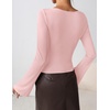 image:imageZESICA Womens 2026 Fall Long Sleeve Asymmetrical Y2K Going Out TopsPink