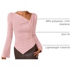 image:imageZESICA Womens 2026 Fall Long Sleeve Asymmetrical Y2K Going Out TopsPink