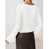 image:imageZESICA Womens 2026 Fall Long Sleeve Asymmetrical Y2K Going Out TopsWhite