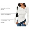 image:imageZESICA Womens 2026 Fall Long Sleeve Asymmetrical Y2K Going Out TopsWhite