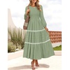 image:imageZESICA Womens 2026 Fall Long Sleeve Casual Maxi DressesPea Green