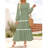 image:imageZESICA Womens 2026 Fall Long Sleeve Casual Maxi DressesPea Green