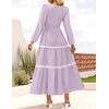 image:imageZESICA Womens 2026 Fall Long Sleeve Casual Maxi DressesPurple