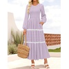 image:imageZESICA Womens 2026 Fall Long Sleeve Casual Maxi DressesPurple
