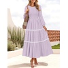 image:imageZESICA Womens 2026 Fall Long Sleeve Casual Maxi DressesPurple