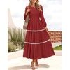 image:imageZESICA Womens 2026 Fall Long Sleeve Casual Maxi DressesRed