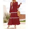 image:imageZESICA Womens 2026 Fall Long Sleeve Casual Maxi DressesRed