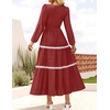 image:imageZESICA Womens 2026 Fall Long Sleeve Casual Maxi DressesRed