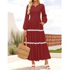 image:imageZESICA Womens 2026 Fall Long Sleeve Casual Maxi DressesRed