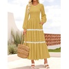 image:imageZESICA Womens 2026 Fall Long Sleeve Casual Maxi DressesYellow