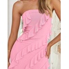 image:imageZESICA Womens 2026 Strapless Cocktail Party Bodycon Maxi DressPink