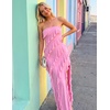 image:imageZESICA Womens 2026 Strapless Cocktail Party Bodycon Maxi DressPink