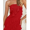 image:imageZESICA Womens 2026 Strapless Cocktail Party Bodycon Maxi DressRed