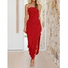 image:imageZESICA Womens 2026 Strapless Cocktail Party Bodycon Maxi DressRed