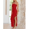 image:imageZESICA Womens 2026 Strapless Cocktail Party Bodycon Maxi DressRed