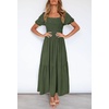 image:imageZESICA Womens 2026 Summer Boho Floral Ruffle Maxi DressArmygreen