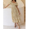 image:imageZESICA Womens 2026 Summer Boho Floral Ruffle Maxi DressBeige