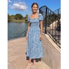 image:imageZESICA Womens 2026 Summer Boho Floral Ruffle Maxi DressBlue2