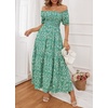 image:imageZESICA Womens 2026 Summer Boho Floral Ruffle Maxi DressGreen