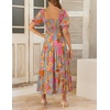 image:imageZESICA Womens 2026 Summer Boho Floral Ruffle Maxi DressGreygreen