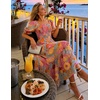 image:imageZESICA Womens 2026 Summer Boho Floral Ruffle Maxi DressGreygreen