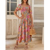image:imageZESICA Womens 2026 Summer Boho Floral Ruffle Maxi DressGreygreen
