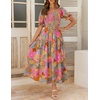 image:imageZESICA Womens 2026 Summer Boho Floral Ruffle Maxi DressGreygreen