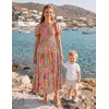 image:imageZESICA Womens 2026 Summer Boho Floral Ruffle Maxi DressGreygreen