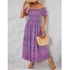 image:imageZESICA Womens 2026 Summer Boho Floral Ruffle Maxi DressPurple