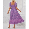 image:imageZESICA Womens 2026 Summer Boho Floral Ruffle Maxi DressPurple