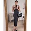 image:imageZESICA Womens 2026 Summer Casual Sleeveless Bodycon Midi DressCarbon