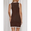 image:imageZESICA Womens 2026 Summer Casual Sleeveless Bodycon Midi DressCoffee