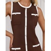 image:imageZESICA Womens 2026 Summer Casual Sleeveless Bodycon Midi DressCoffee
