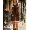 image:imageZESICA Womens 2026 Summer Casual Sleeveless Bodycon Midi DressCoffee