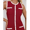 image:imageZESICA Womens 2026 Summer Casual Sleeveless Bodycon Midi DressDarkred