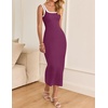 image:imageZESICA Womens 2026 Summer Casual Sleeveless Bodycon Midi DressFuchsia